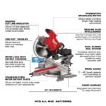 Milwaukee M18 FUEL 18V Lithium-Ion Brushless 12 in. Cordless Dual Bevel Sliding Compound Miter Saw with 8-1/4 in. Table Saw 2739-20-2736-20 - Image 3
