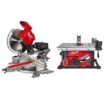 Milwaukee M18 FUEL 18V Lithium-Ion Brushless 12 in. Cordless Dual Bevel Sliding Compound Miter Saw with 8-1/4 in. Table Saw 2739-20-2736-20 - Image 16