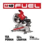 Milwaukee M18 FUEL 18V Lithium-Ion Brushless 12 in. Cordless Dual Bevel Sliding Compound Miter Saw with 8-1/4 in. Table Saw 2739-20-2736-20 - Image 2