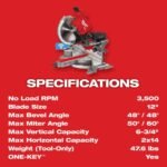 Milwaukee M18 FUEL 18V Lithium-Ion Brushless Cordless 12 in. Dual Bevel Sliding Compound Miter Saw (Tool-Only) 2739-20 - Image 8