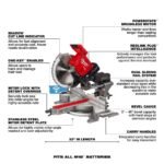 Milwaukee M18 FUEL 18V Lithium-Ion Brushless Cordless 12 in. Dual Bevel Sliding Compound Miter Saw Kit with One 12.0Ah Battery 2739-21HD - Image 3