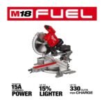 Milwaukee M18 FUEL 18V Lithium-Ion Brushless Cordless 12 in. Dual Bevel Sliding Compound Miter Saw Kit with One 12.0Ah Battery 2739-21HD - Image 4