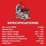 Milwaukee M18 FUEL 18V Lithium-Ion Brushless Cordless 12 in. Dual Bevel Sliding Compound Miter Saw Kit with One 12.0Ah Battery 2739-21HD - Image 8