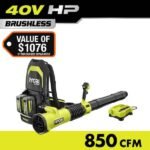 RYOBI 40V HP Brushless Whisper Series 180 MPH 850 CFM Cordless Battery Backpack Leaf Blower with 8.0 Ah Battery and Charger RY40HPLB02K - Image 16