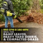 RYOBI 40V HP Brushless Whisper Series 180 MPH 850 CFM Cordless Battery Backpack Leaf Blower with 8.0 Ah Battery and Charger RY40HPLB02K - Image 6