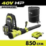 RYOBI 40V HP Brushless 850 CFM Whisper Series Blower with (2) 8.0 Ah Batteries, Rapid Charger and Lawn and Leaf Bag RY40HPLB02K-AC04313 - Image 16