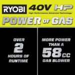 RYOBI 40V HP Brushless Whisper Series 180 MPH 850 CFM Cordless Battery Backpack Leaf Blower with 8.0 Ah Battery and Charger RY40HPLB02K - Image 2