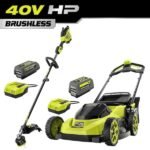 RYOBI 40V HP Brushless 20" Cordless Battery Walk Behind Push Lawn Mower w/ 40V 17" String Trimmer, (2) Batteries & Chargers RY40HPLM06K-RY40HPST02K - Image 16