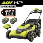 RYOBI 40V HP Brushless 21 in. Cordless Battery Walk Behind Self-Propelled Lawn Mower with (2) 6.0 Ah Batteries and Charger RY40HPLM01K2