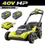 RYOBI 40V HP Brushless 21 in.Cordless Walk Behind Multi-Blade Self-Propelled Lawn Mower w/ (2) 6.0Ah Batteries and Charger RY40HPLM02K2