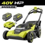 RYOBI 40V HP 21 in. Brushless Cordless Cross Cut Self-Propelled All Wheel Drive Mower w/ (2) 6.0 Ah Batteries & Charger RY40HPLM03K2