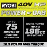RYOBI 40V HP 21 in. Brushless Cordless Cross Cut Self-Propelled All Wheel Drive Mower w/ (2) 6.0 Ah Batteries & Charger RY40HPLM03K2 - Image 2