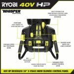 RYOBI 40V HP Brushless Whisper Series 24" 2-Stage Cordless Electric Self-Propelled Snow Blower - (4) 6 Ah Batteries & Charger RY40870 - Image 5