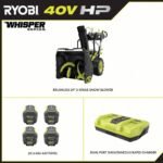 RYOBI 40V HP Brushless Whisper Series 24" 2-Stage Cordless Electric Self-Propelled Snow Blower - (4) 6 Ah Batteries & Charger RY40870 - Image 3