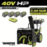RYOBI 40V HP Brushless Whisper Series 24" 2-Stage Cordless Electric Self-Propelled Snow Blower - (4) 6 Ah Batteries & Charger RY40870 - Image 16