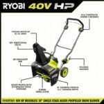 RYOBI 40V HP Brushless 18 in. Single-Stage Cordless Electric Auger Propelled Snow Blower with 8.0 Ah Battery and Charger RY40HPSN01K - Image 4