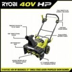 RYOBI 40V HP Brushless 21 in. Single-Stage Cordless Electric Auger Propelled Snow Blower with (2) 8.0 Ah Batteries & Chargers RY40HPSN02K2 - Image 4