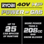 RYOBI 40V HP Brushless 21 in. Single-Stage Cordless Electric Auger Propelled Snow Blower with (2) 8.0 Ah Batteries & Chargers RY40HPSN02K2 - Image 2