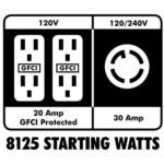 RYOBI 8125/6500-Watt Gas Powered Portable Generator With CO Detect Shutdown Sensor For Storms and Jobsites RY906500S - Image 6