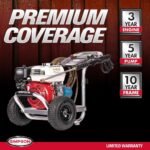 SIMPSON 3400 PSI 2.5 GPM Gas Pressure Washer, Honda GX200 Engine, CAT Pump, Commercial Cold Water Power Washer ALH3228-S - Image 10