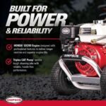 SIMPSON 3400 PSI 2.5 GPM Gas Pressure Washer, Honda GX200 Engine, CAT Pump, Commercial Cold Water Power Washer ALH3228-S - Image 3