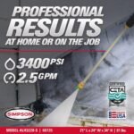SIMPSON 3400 PSI 2.5 GPM Gas Pressure Washer, Honda GX200 Engine, CAT Pump, Commercial Cold Water Power Washer ALH3228-S - Image 2