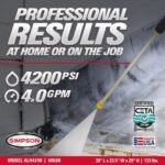 SIMPSON 4200 PSI 4.0 GPM Gas Pressure Washer, Honda GX390 Engine, Aluminum Frame, Commercial Cold Water Power Cleaner ALH4240 - Image 3