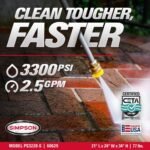 SIMPSON 3300 PSI 2.5 GPM Gas Pressure Washer, HONDA GX200 Engine, Reliable Residential Cold Water Power Washer PS3228-S - Image 3