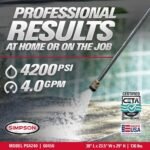 SIMPSON 4200 PSI 4.0 GPM Gas Pressure Washer, HONDA GX390 Engine, Triplex Pump, Heavy-Duty Cold Water Commercial Power Cleaner PS4240 - Image 3