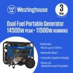 Westinghouse 14,500/11,500-Watt Remote Electric Start Dual Fuel Gas and Propane Portable Generator w/ Low THD, 50A Outlet, CO Sensor WGen11500DFc - Image 2
