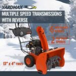 YARDMAX 26 in. 212 cc Two-stage Self-propelled Gas Snow Blower with Push-button Electric Start and Headlight YB6770 - Image 9